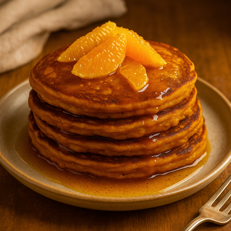 Panquecas de Batata-Doce com Recheio Cítrico e Mel