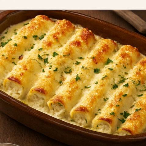 Canelone de Ricota ao Molho Branco