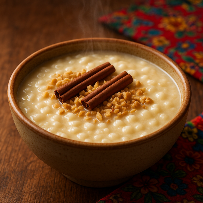 Canjica à Baiana Cremosa com Leite de Coco e Amendoim