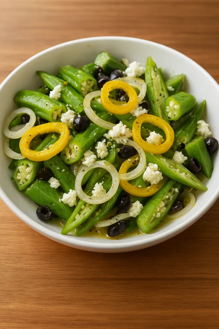 Salada de Quiabo com Ricota e Pimentão