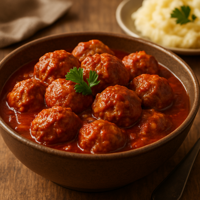 Almôndegas Especiais com Bacon e Vinho Branco