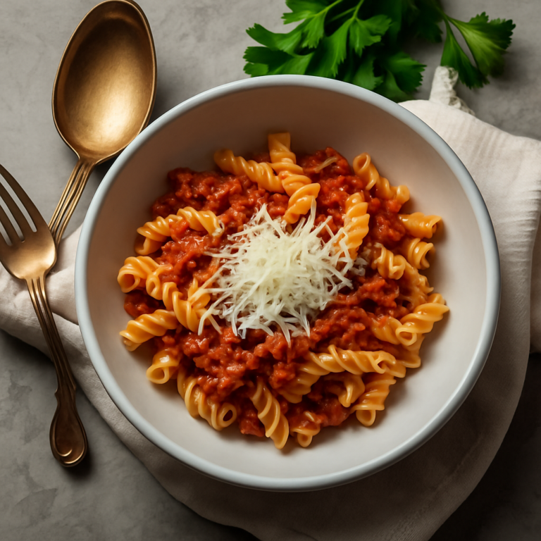 Macarrão com Carne Moída Cremoso